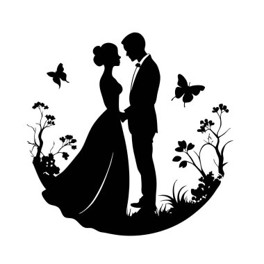 Gelin ve Damat Düğün kartı