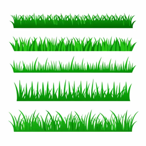 Yeşil çimen kümesinin vektör çizimi