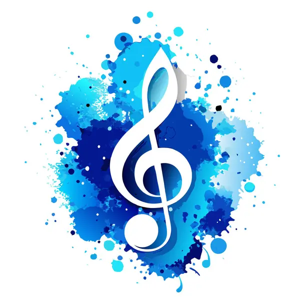 bir anahtar ile vektör müzik notaları.