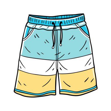 Şort ve erkek şortu olan bir bluz. vektör illüstrasyonu