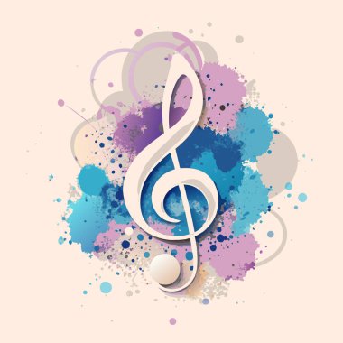 Müzik notaları ile soyut arkaplan.