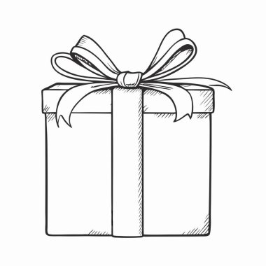 Beyaz arka planda izole edilmiş vektör el çizim kutusu. vektör illüstrasyonu.