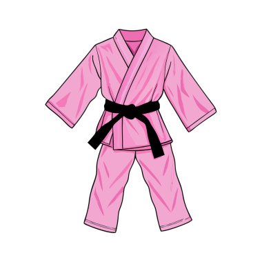 Pembe kimono simgesi, izometrik 3 boyutlu