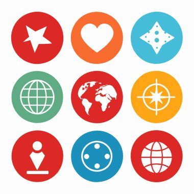 Dünya çapında simgeler vektör kümesi çizimi (28)