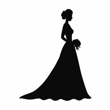 Gelin ve damat gelinlik giymiş.