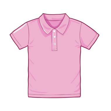 Kısa kollu bir tişörtün vektör çizimi, yakalı bir tişört..