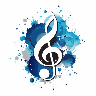 Müzik notaları ve üç katlı anahtar