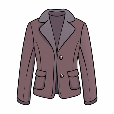 Ceket manto moda simgesi doldurulmuş taslak biçiminde