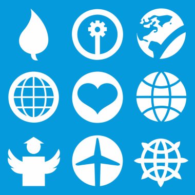 Dünya çapında simgeler vektör kümesi çizimi (6)