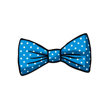 Beyaz papyon ikonlu mavi kravat