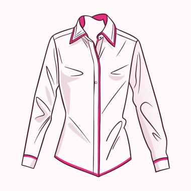 Yakalı pembe gömlek. vektör illüstrasyonu
