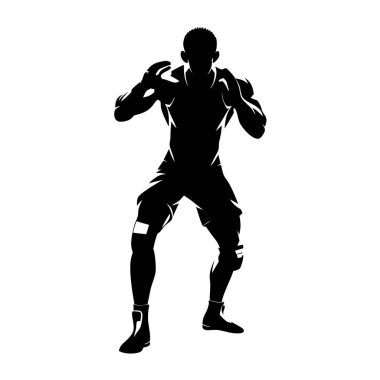 Beyaz arkaplandaki boksörün vektör silueti.