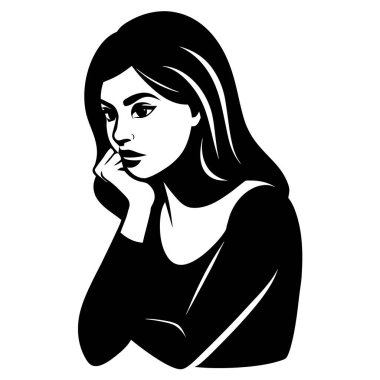 genç kadın vektör çizim