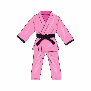 Fiyonklu kimono. Beyaz arkaplanda vektör illüstrasyonu.