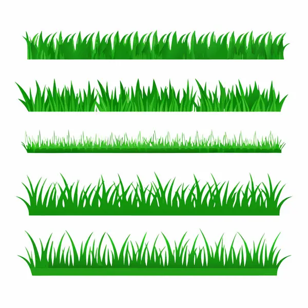 Yeşil çimen seti. vektör