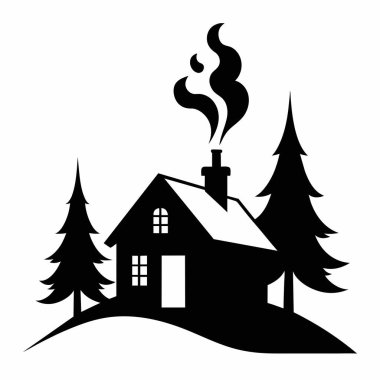 Ateşli bir evin silueti..