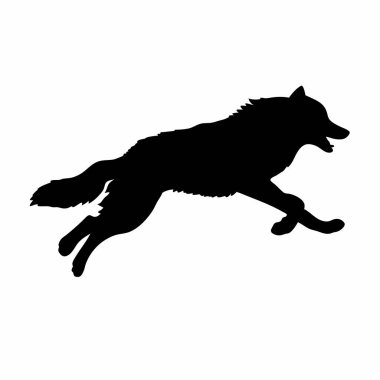 Köpek silueti. Vektör. Siyah köpek silueti. beyaz arkaplanda izole