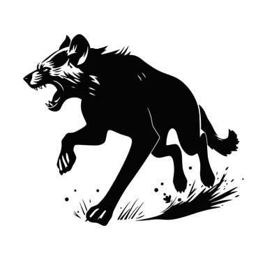 Vahşi kurt silueti vektör çizimi