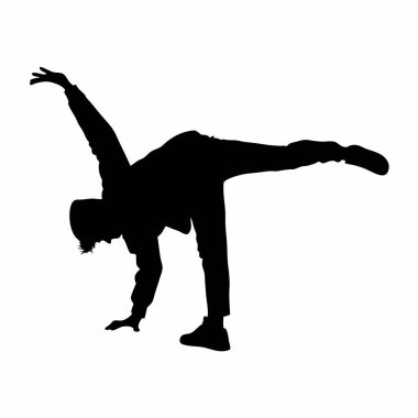 Beyaz arka planda siyah poz veren bir kadının silüeti..