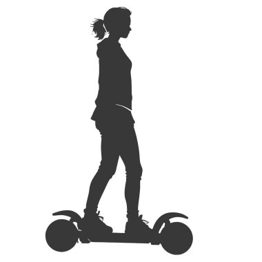 Kaykay süren bir kızın silueti..