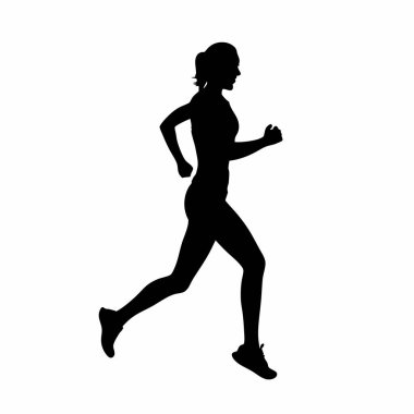 Kadın siluet vektörünü çalıştırıyor