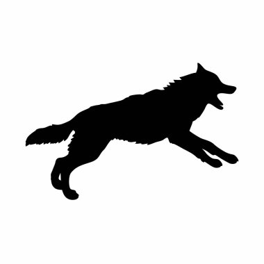 Kurt ikonu. Beyaz arkaplanda kurt silueti