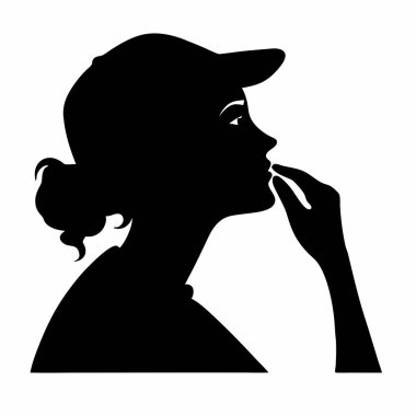 Şapkalı bir kadının vektör çizimi