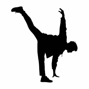 Beyaz arka planda bir adamın vektör silueti.