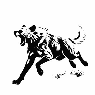 Siyah beyaz köpek. vektör illüstrasyonu.