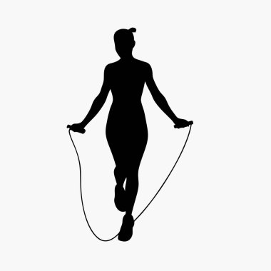 ip atlama ile genç bir kadın