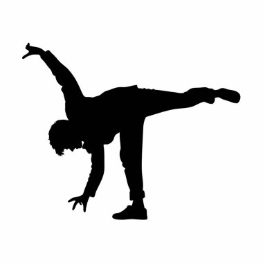 Siyah beyaz dansçı silueti..