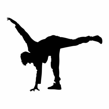 Siluet kadın yoga egzersizi yapıyor.