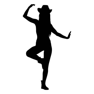 Siyah şapkalı genç kadın dans ediyor..