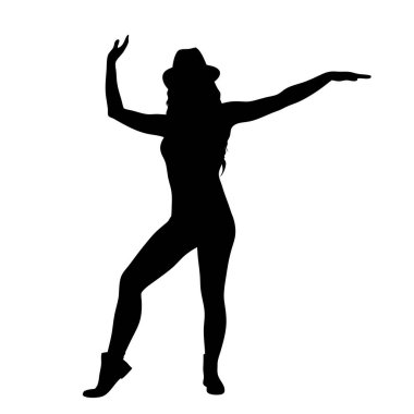 vektör siluet Dancer beyaz arka plan üzerinde.