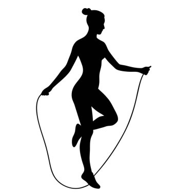 Silüet kadın beyaz arka planda yoga yapıyor.