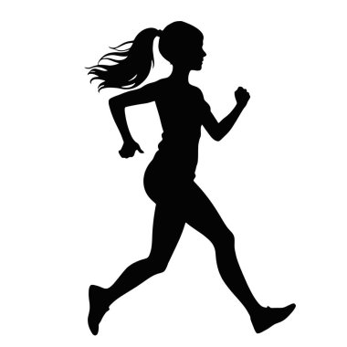 bir kadın vektör silueti, siyah renk silueti (23)