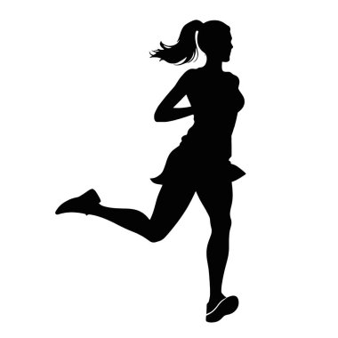 bir kadın vektör silueti, siyah renk silueti (14)