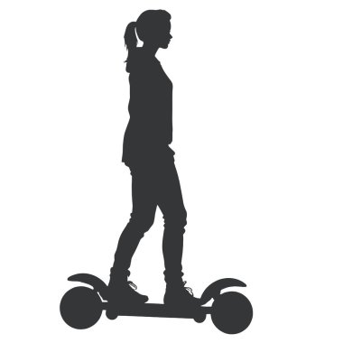 Kaykaylı genç bir kız. vektör illüstrasyonu