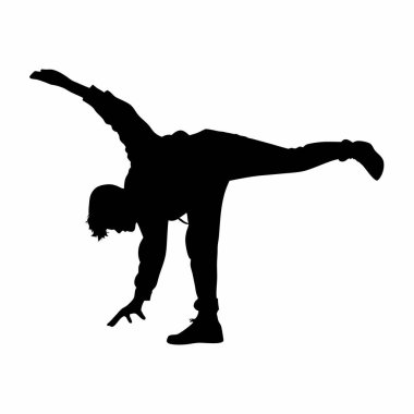 Genç adam esneme egzersizi yapıyor.