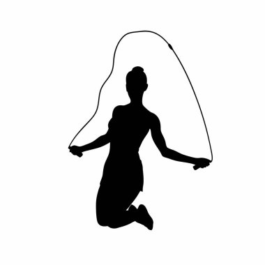 Atlayan bir kızın silüeti.