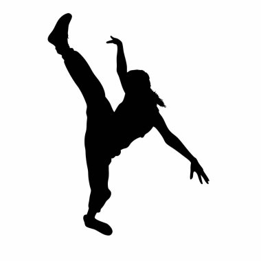 vektör siluet Dancer beyaz arka plan üzerinde