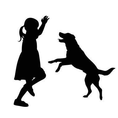 çocukların siluet vektör.