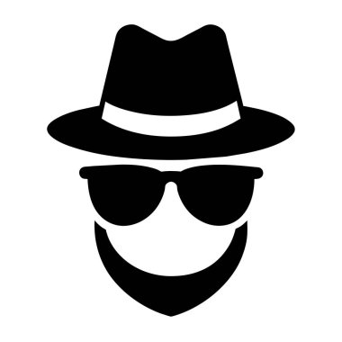 Eski bir Incognito kipi simgesi sadece şapka ve güneş gözlüğü (9)