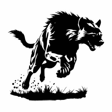 siyah ve beyaz kurt silueti