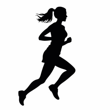 bir kadın vektör silueti, siyah renk silueti (21)