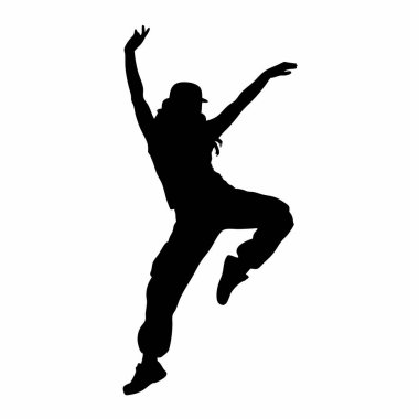 Kadın dansçının silueti, vektör.