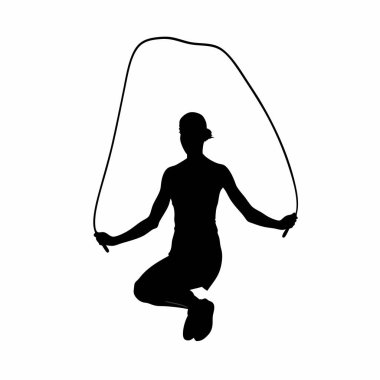 Beyaz arka planda genç bir kadının vektör silueti.