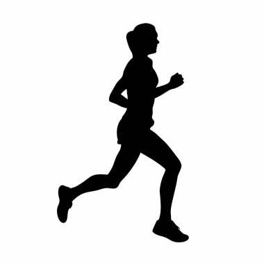 çalışan koşucu erkek silueti vektör çizimi