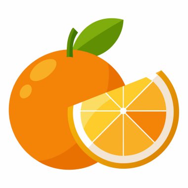 Turuncu taze meyve simge vektör çizim tasarım