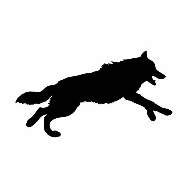 Siyah kurt simgesi beyaz arkaplanda izole edildi